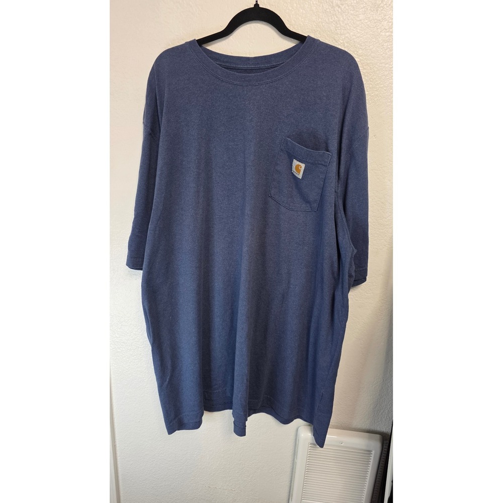 Carhartt Pocket T-Shirt Mens 4XL Blue Excellent
